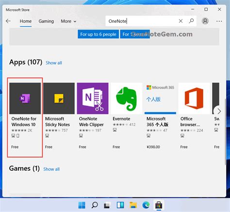 install onenote for windows 10.